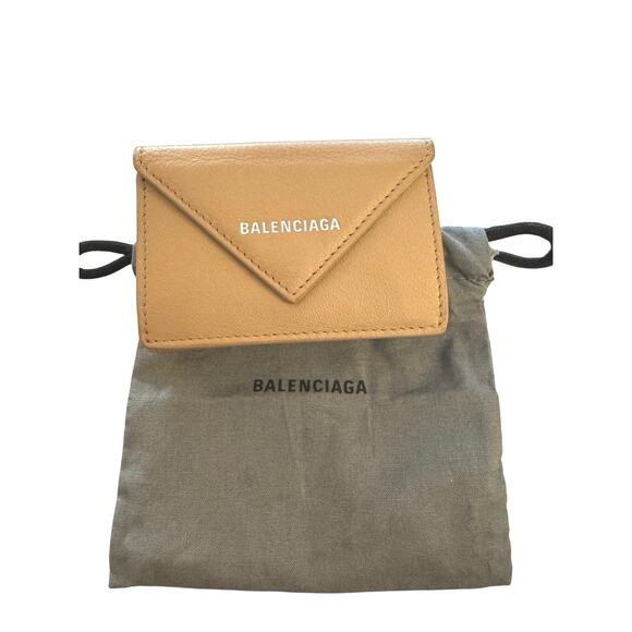 Balenciaga Papier Mini Wallet & Dustbag in Beige - Picture 2 of 15